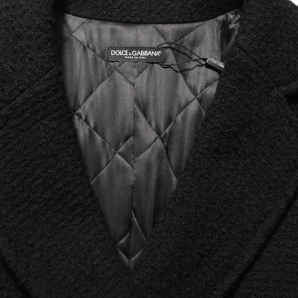 Dolce & Gabbana Black Double Breasted Men Trench Coat Jacket