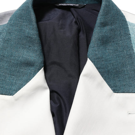 Dolce & Gabbana Multicolor Patchwork Linen Double Breasted Jacket