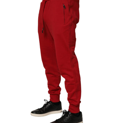 Dolce & Gabbana Red DG Logo Cotton Jogger Men Sweatpants Pants