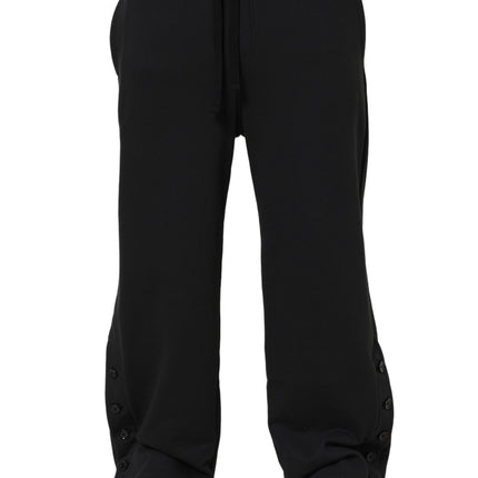 Dolce & Gabbana Black Drawstring Viscose Jogger Men Sweatpants Pants
