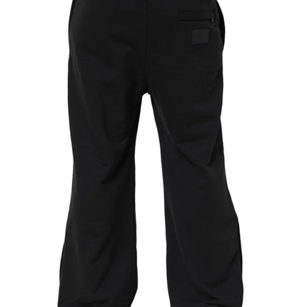 Dolce & Gabbana Black Drawstring Viscose Jogger Men Sweatpants Pants
