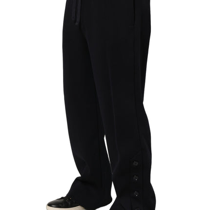 Dolce & Gabbana Black Drawstring Viscose Jogger Men Sweatpants Pants