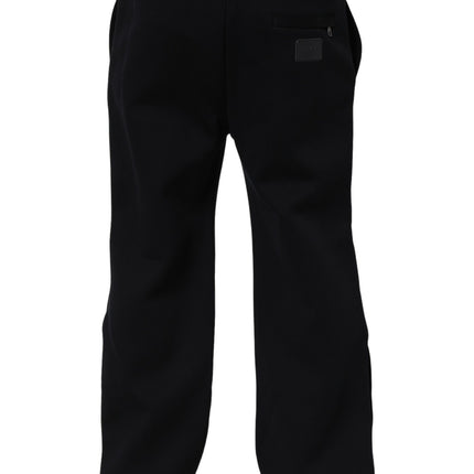 Dolce & Gabbana Black Drawstring Viscose Jogger Men Sweatpants Pants