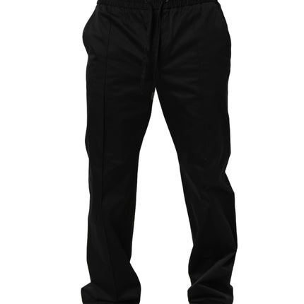 Dolce & Gabbana Black Drawstring Cotton Jogger Men Sweatpants Pants
