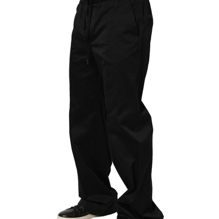 Dolce & Gabbana Black Drawstring Cotton Jogger Men Sweatpants Pants