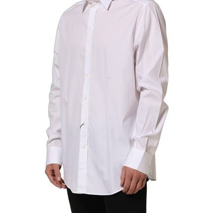Dolce & Gabbana White Cotton Long Sleeves Men Dress Shirt