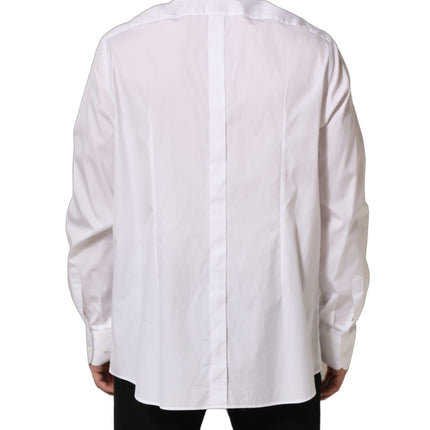 Dolce & Gabbana White Cotton Long Sleeves Men Dress Shirt