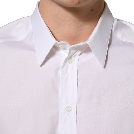 Dolce & Gabbana White Cotton Long Sleeves Men Dress Shirt