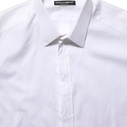 Dolce & Gabbana White Cotton Long Sleeves Men Dress Shirt