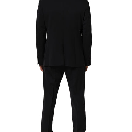 Dolce & Gabbana Black Wool Slim Fit Formal Men 2 Piece Suit