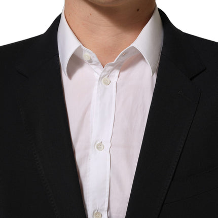 Dolce & Gabbana Black Wool Slim Fit Formal Men 2 Piece Suit