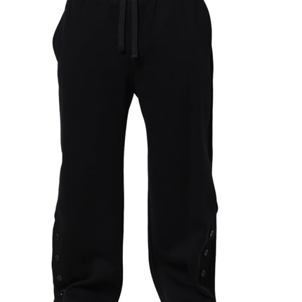Dolce & Gabbana Black Drawstring Viscose Jogger Men Sweatpants Pants