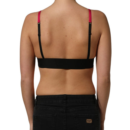 Dolce & Gabbana Pink Crystal Embellished Bralette Crop Top