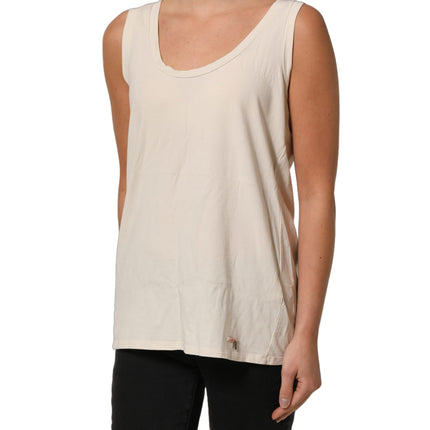 Aniye By Beige Viscose Sleeveless Round Neck Women Tank Top