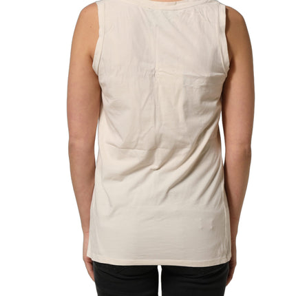 Aniye By Beige Viscose Sleeveless Round Neck Women Tank Top