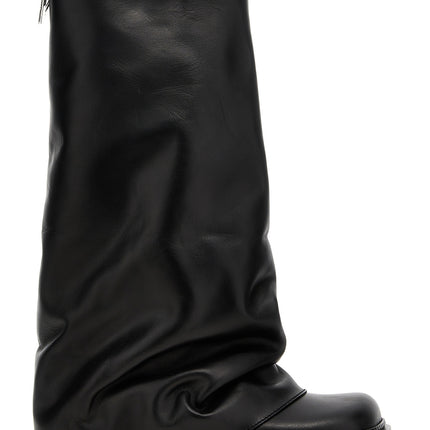 The Attico Black Calfskin Over The Knee