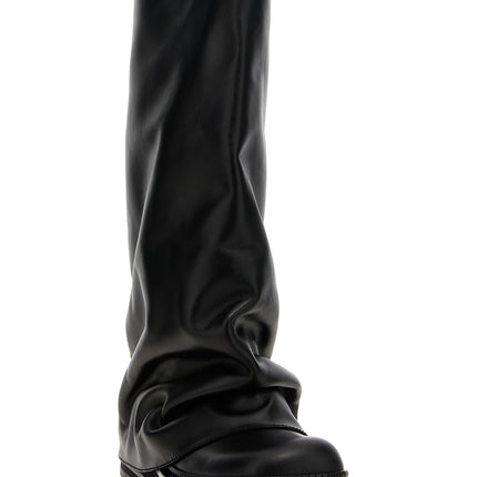 The Attico Black Calfskin Over The Knee