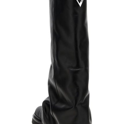 The Attico Black Calfskin Over The Knee