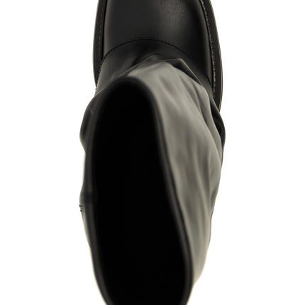 The Attico Black Calfskin Over The Knee