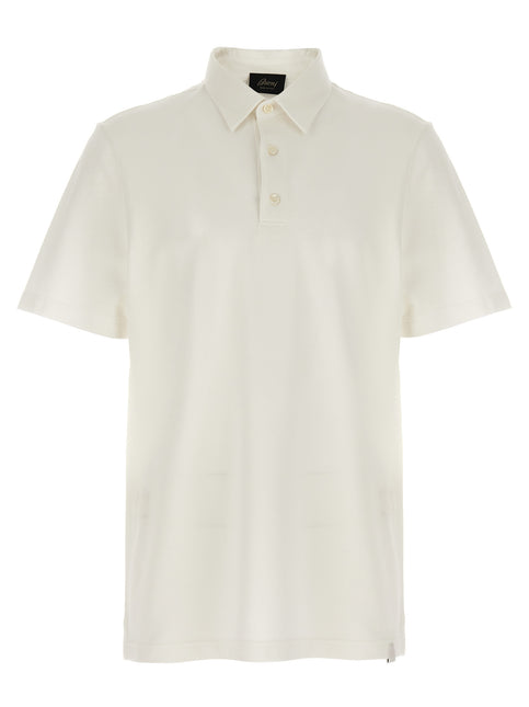 Brioni White Cotton Polo Shirt