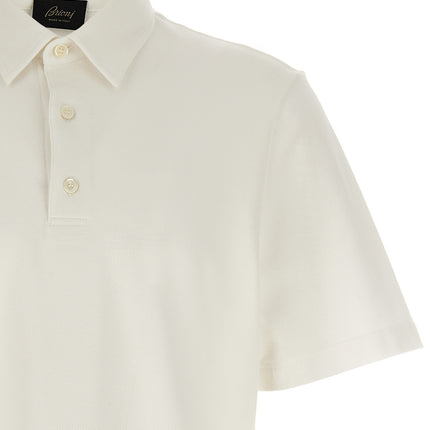 Brioni White Cotton Polo Shirt