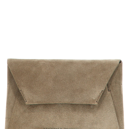 Brunello Cucinelli Gray Calfskin Clutch Bag