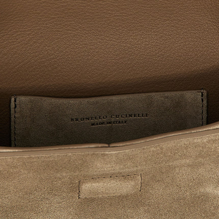 Brunello Cucinelli Gray Calfskin Clutch Bag