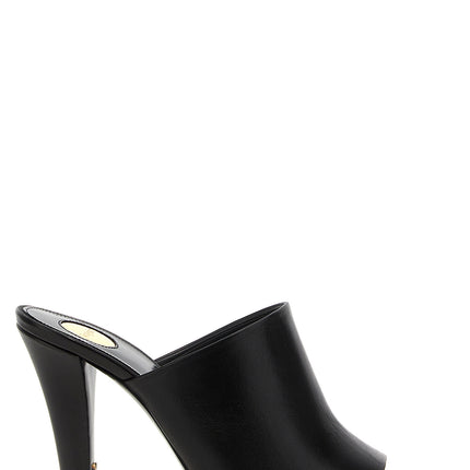Saint Laurent Black Leather Stiletto Heel Sandals