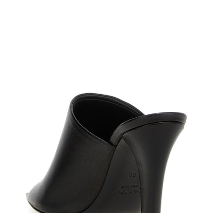 Saint Laurent Black Leather Stiletto Heel Sandals