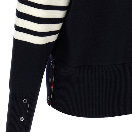 Thom Browne Blue Virgin Wool Cardigan