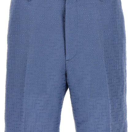 Fendi Blue Linen Bermuda Shorts