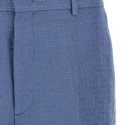 Fendi Blue Linen Bermuda Shorts