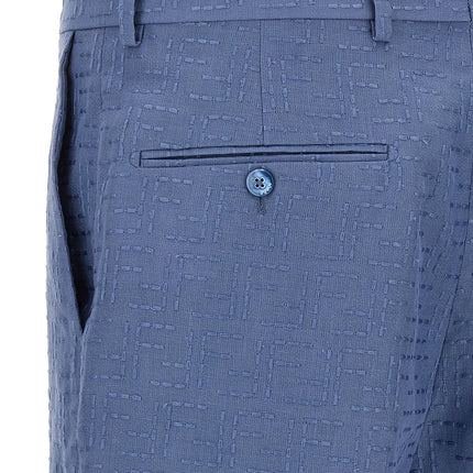Fendi Blue Linen Bermuda Shorts