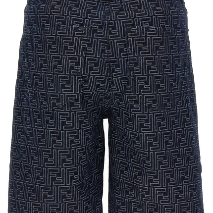 Fendi Blue Cotton Bermuda Shorts Fendi