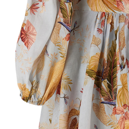 Zimmermann Blue Linen Short Dress