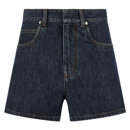 Fendi Blue Cotton Bermuda Shorts