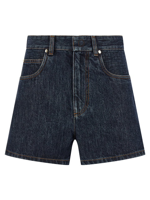 Fendi Blue Cotton Bermuda Shorts