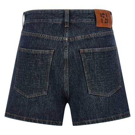 Fendi Blue Cotton Bermuda Shorts