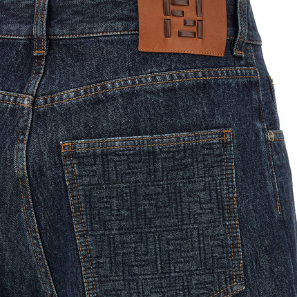 Fendi Blue Cotton Bermuda Shorts