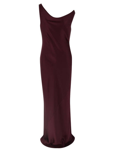 Norma Kamali Bordeaux Polyester Long Dress