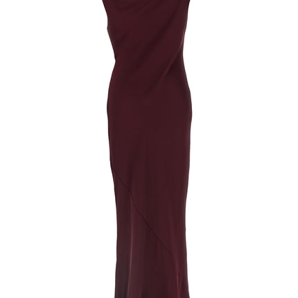 Norma Kamali Bordeaux Polyester Long Dress