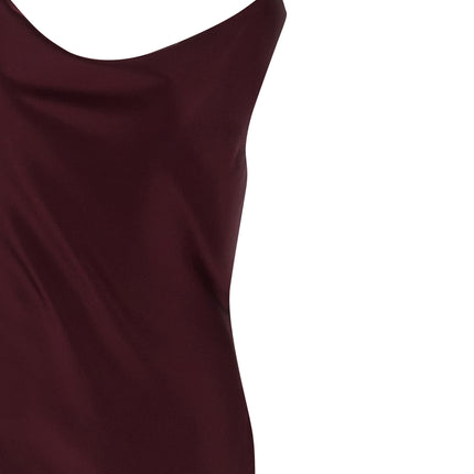 Norma Kamali Bordeaux Polyester Long Dress