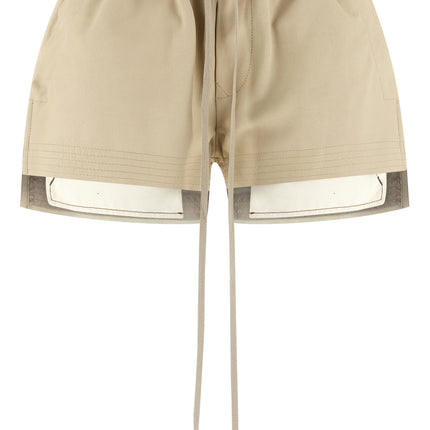 Rick Owens Beige Lamb Leather Bermuda Shorts