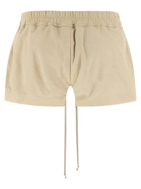 Rick Owens Beige Lamb Leather Bermuda Shorts