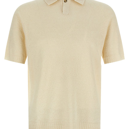 MA'RY'YA Beige Cotton Polo Shirt