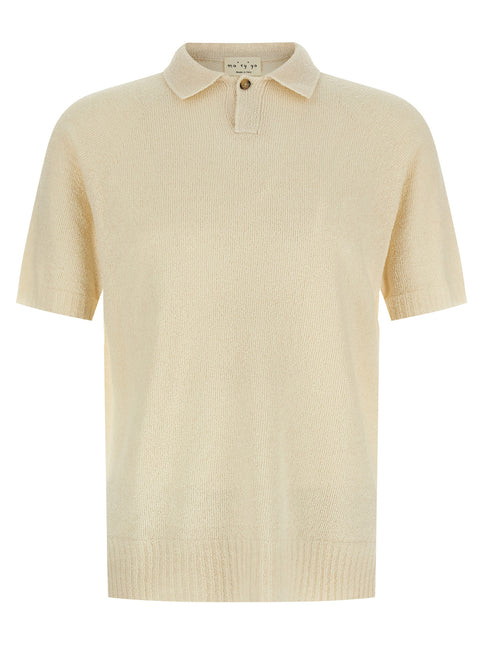 MA'RY'YA Beige Cotton Polo Shirt