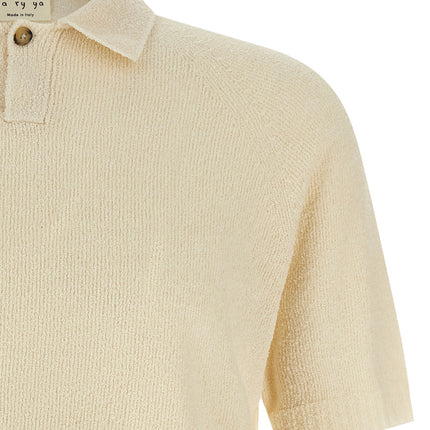 MA'RY'YA Beige Cotton Polo Shirt