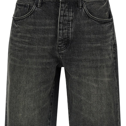 PURPLE Black Cotton Bermuda Shorts
