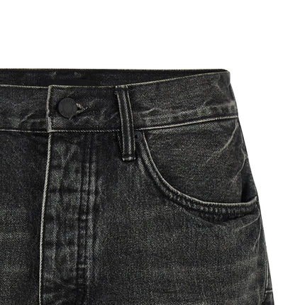 PURPLE Black Cotton Bermuda Shorts