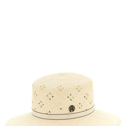 Maison Michel Beige Fabric Sunhat